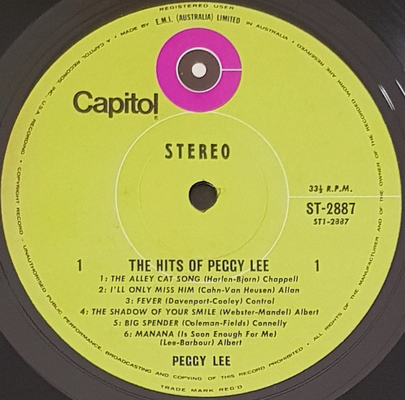 Lee, Peggy - The Hits Of Peggy Lee – Vicious Sloth Collectables