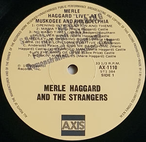 Haggard, Merle - Live (In Muskogee & Philadelphia)