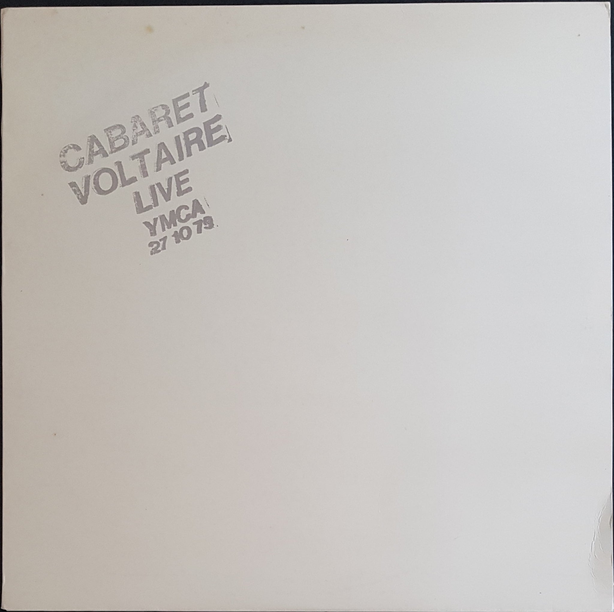 Cabaret Voltaire - Live At The Y.M.C.A. 27.10.79 – Vicious Sloth  Collectables