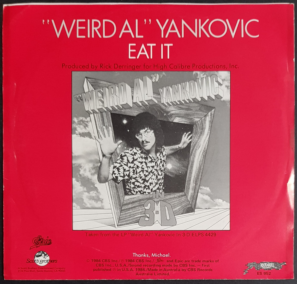 Weird Al Yankovic - Eat It – Vicious Sloth Collectables