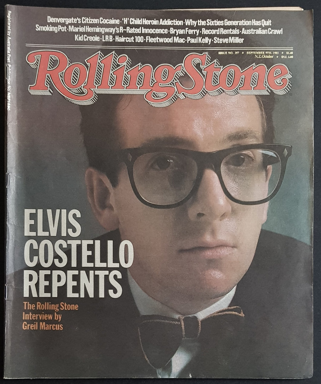 Elvis Costello - Rolling Stone Issue No.357 September 9th, 1982